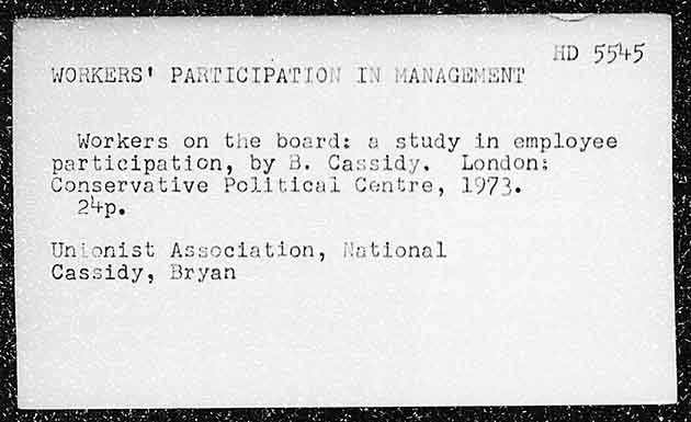 WORKERS’ PARTICIPATION IN MANAGEMENT