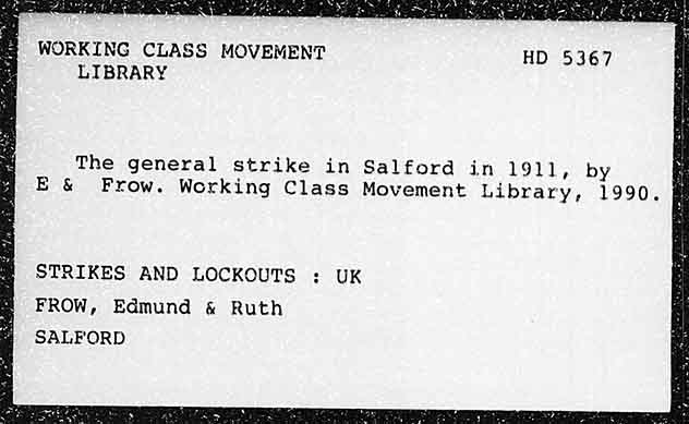 WORKING CLASS MOVEMENT LIBRARY