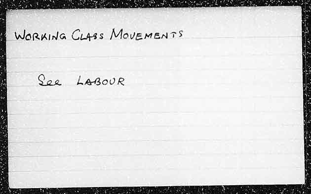 WORKING CLASS MOVEMENTS