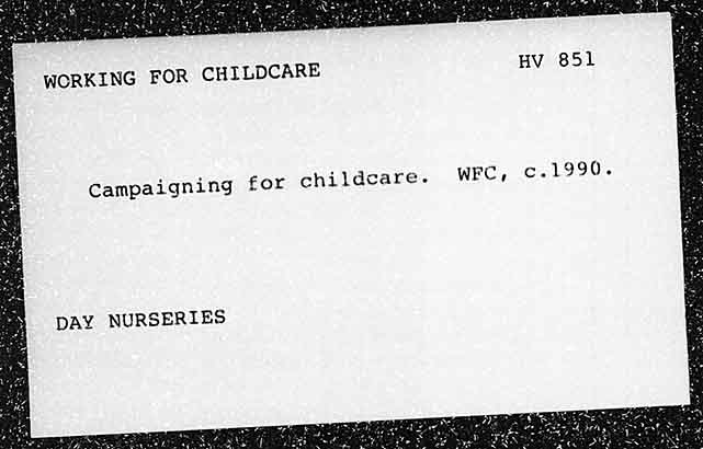 WORKING FOR CHILDCARE