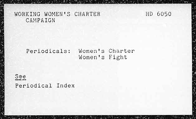 WORKING WOMEN’S CHARTER CAMPAIGN