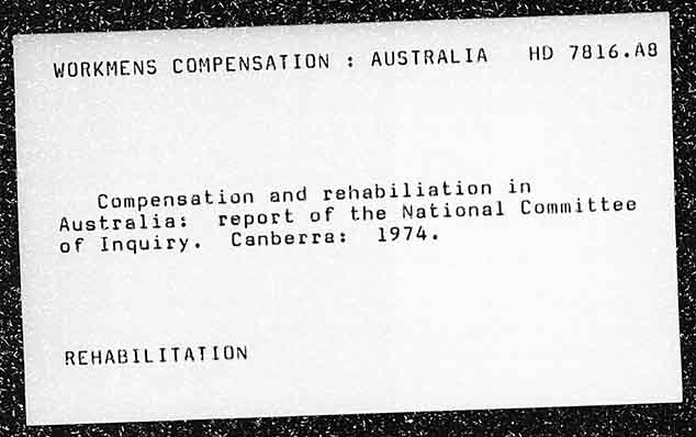 WORKMENS COMPENSATION : AUSTRALIA