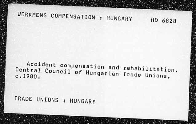 WORKMENS COMPENSATION : HUNGARY