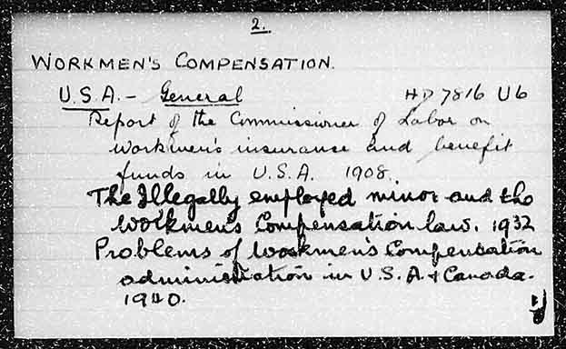 WORKMEN’S COMPENSATION., U. S. A. – General