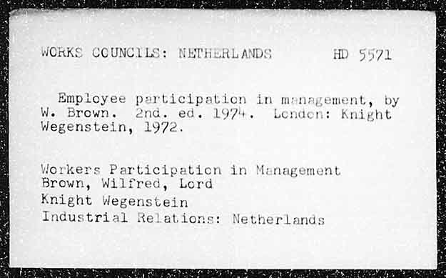 WORKS COUNCILS: NETHERLANDS