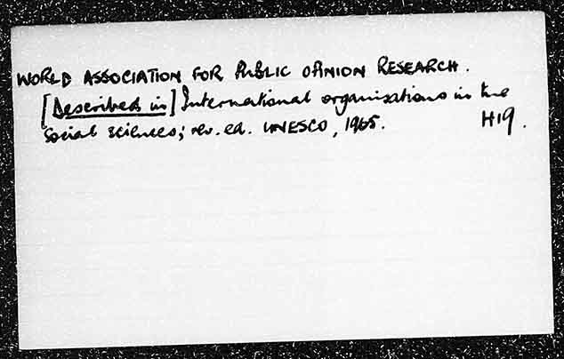 WORLD ASSOCIATION FOR PUBLIC #ILLEGIBLE RESEARCH