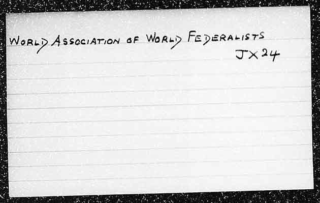 WORLD ASSOCIATION OF WORLD FEDERALISTS