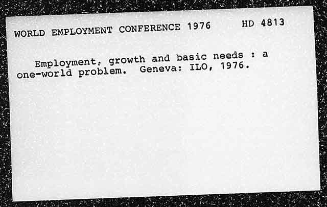 WORLD EMPLOYMENT CONFERENCE 1976
