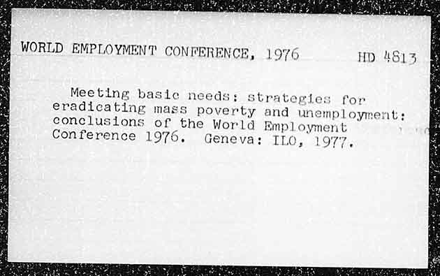 WORLD EMPLOYMENT CONFERENCE, 1976