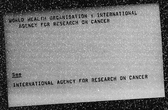 WORLD HEALTH ORGANISATION : INTERNATIONAL AGENCY FOR RESEARCH ON CANCER