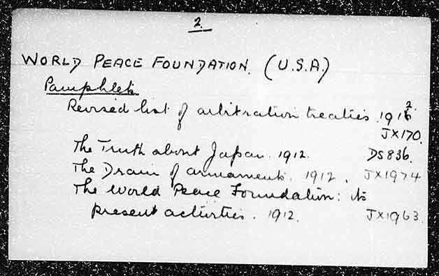 WORLD PEACE FOUNDATION (U. S. A.), Pamphlets