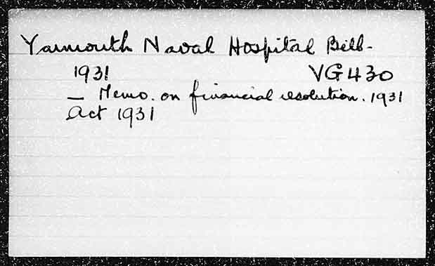 Yarmouth Naval Hospital Bill-1931