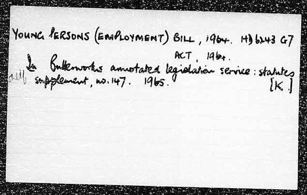 YOUNG PERSONS (EMPLOYMENT) BILL, 1964, ACT, 1964