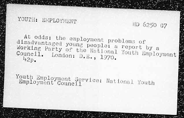 YOUTH: EMPLOYMENT