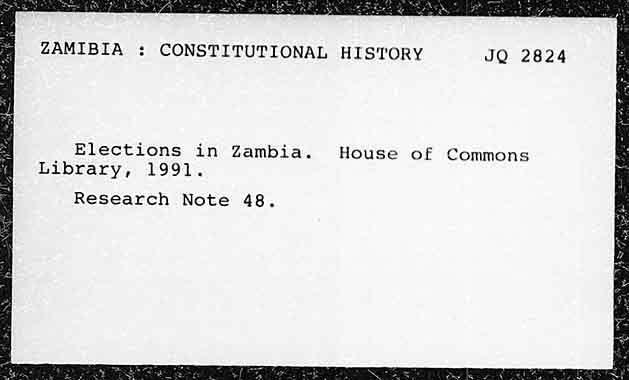 ZAMIBIA : CONSTITUTIONAL HISTORY